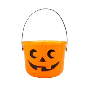Balde abobora halloween com alça Bazar 17x13cm