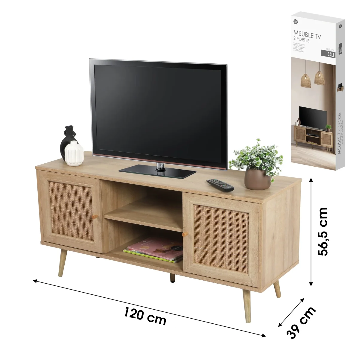 Móvel para TV com 2 Portas "Bali" (120x39x56,5 cm) - Image 2
