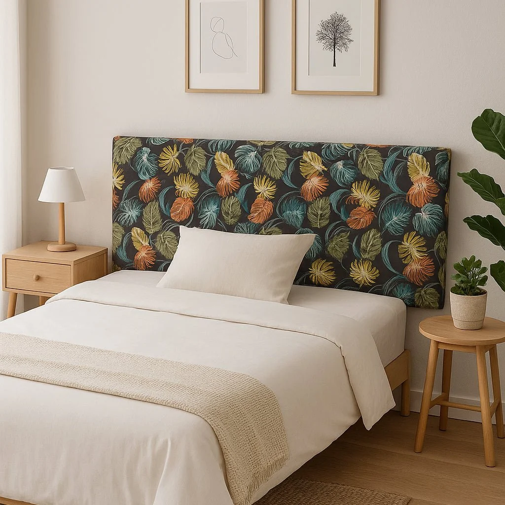 Cabeceira Cama Estofada com Padrão Floral Azul 160x10x60 SERENA - Image 2