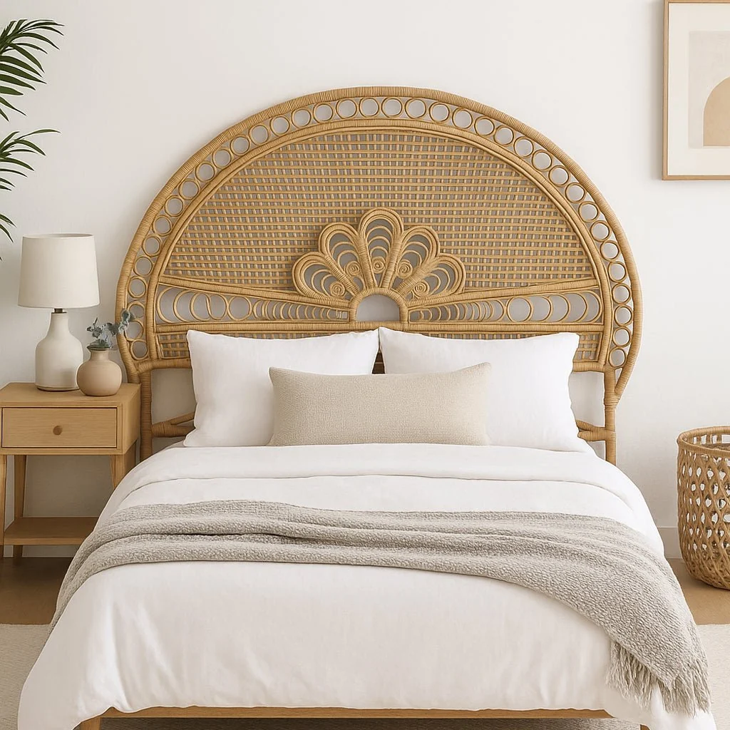 Cabeceira Cama Ornamentada Rattan 175x3x130 SERENA - Image 4