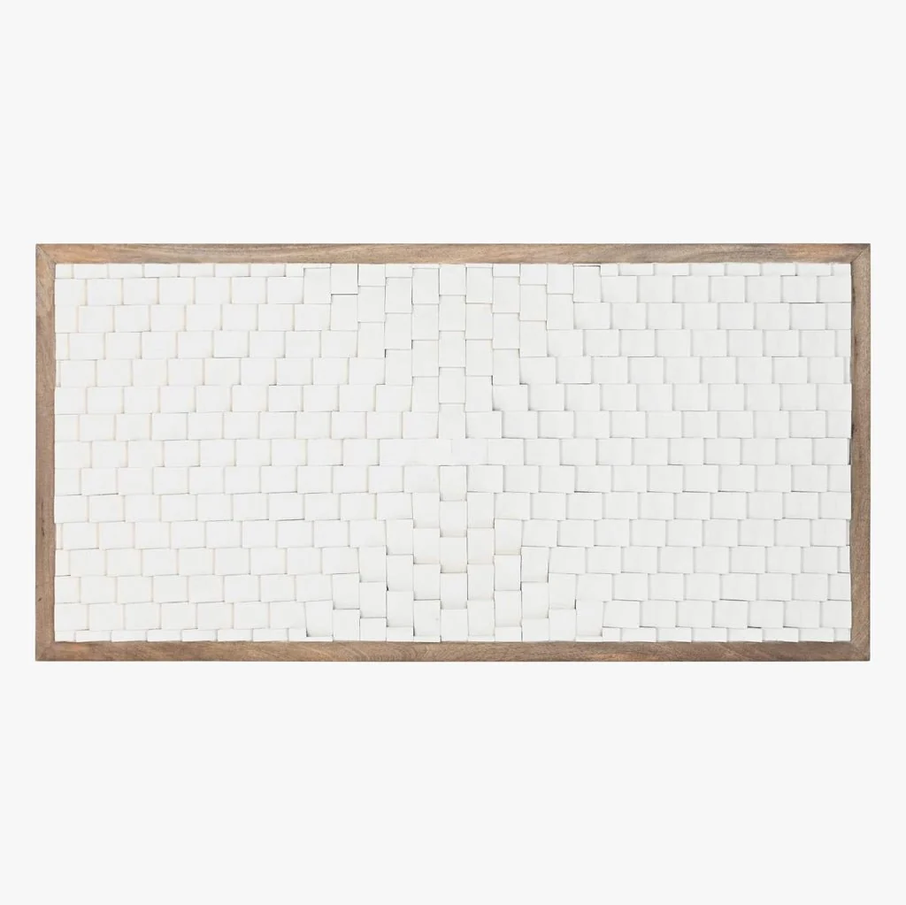 Cabeceira Cama Retangular Madeira Detalhe em Branco 180x5x90 SERENA - Image 3