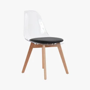Cadeira Transparente Branca & Preto 54X47X83 EAMES