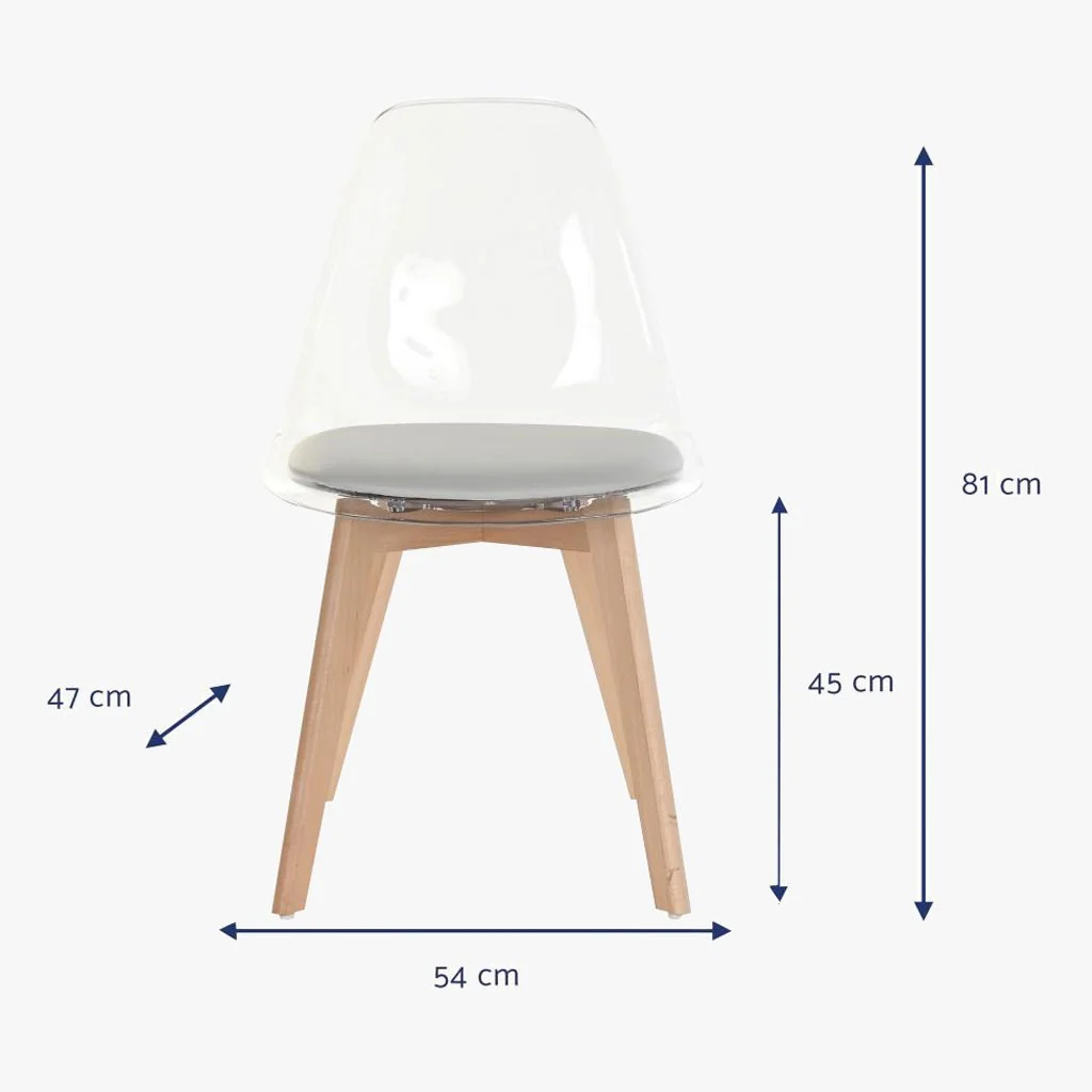 Cadeira Transparente Cinza 54X47X83 EAMES - Image 8