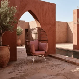 Cadeirão de Exterior em Rattan Rosa BLUSH