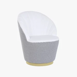 Cadeirão Xadrez Branco 69x69x85 VERSAILLES