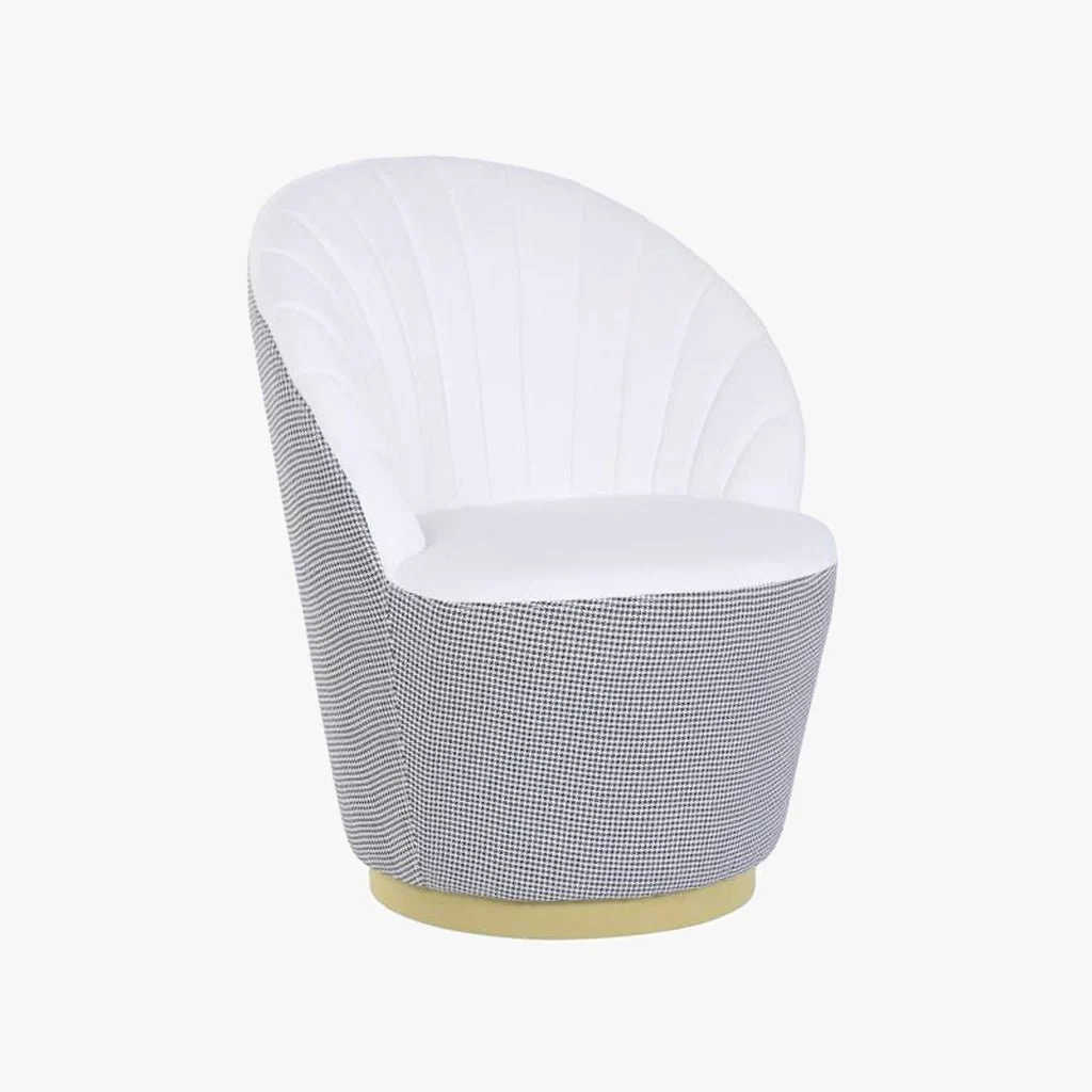 Cadeirão Xadrez Branco 69x69x85 VERSAILLES