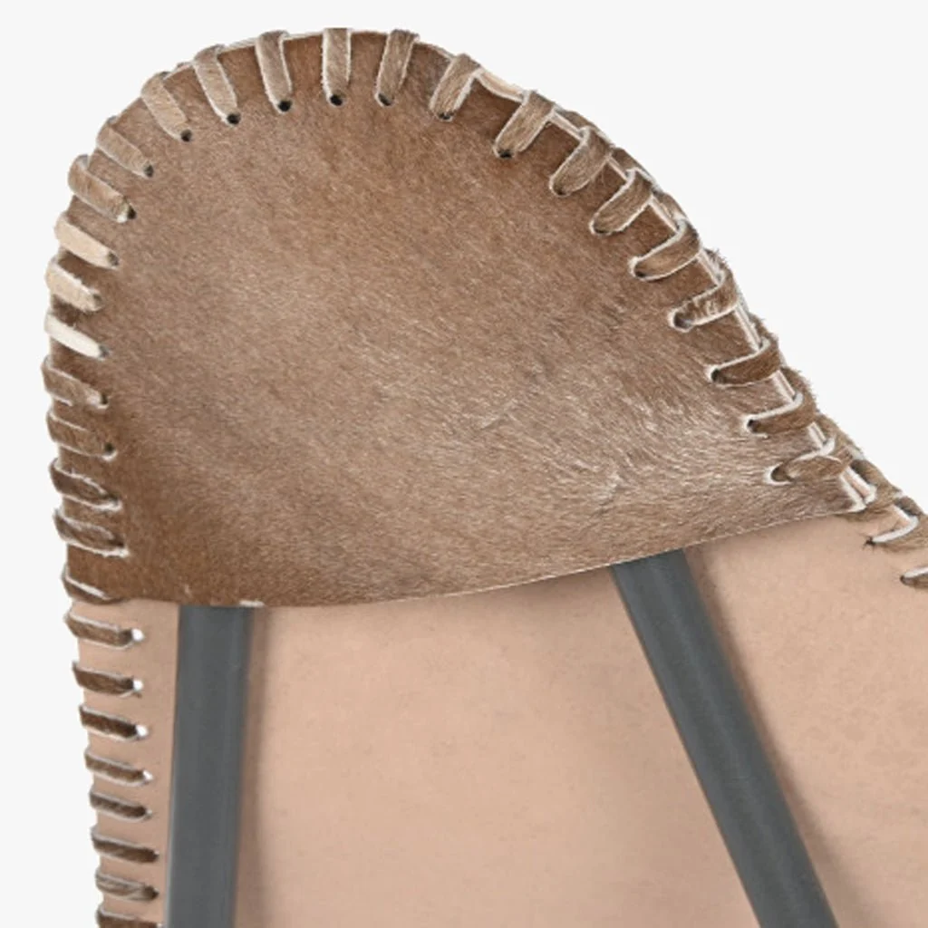Cadeira Pele Quadrados Camel/Branco VERVE - Image 8