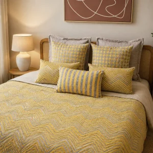 Edredão Zig Zag Mostarda 240x260 HERITAGE