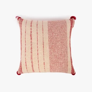 Capa de Almofada Riscas Vermelhas e Branco COZY