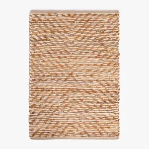 Tapete Pele Sintética e Algodão Bege e Castanho Claro 100x150 LIVELY